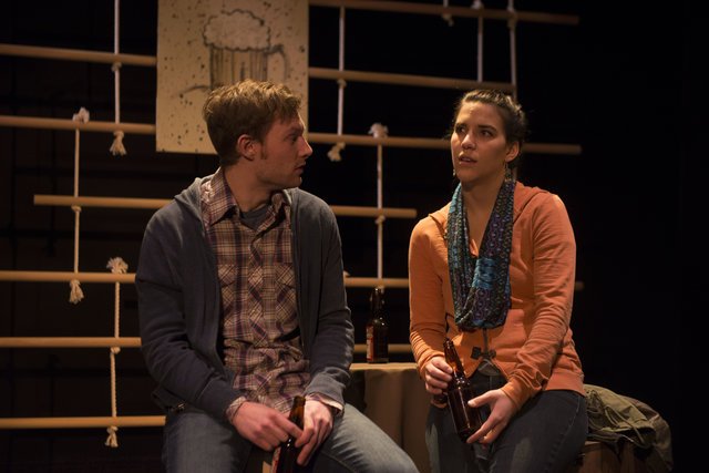 Photo of two actors on stage in Salt Baby